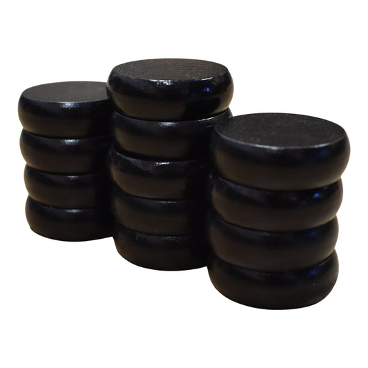 13 Black Crokinole Discs (Half Set)