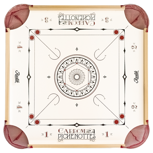 American Style - Beginner Carrom / Pinnochi Board Set - With Optional Cues