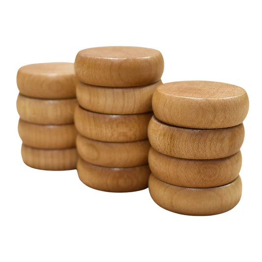 13 Natural Wood Crokinole Discs (Half Set)