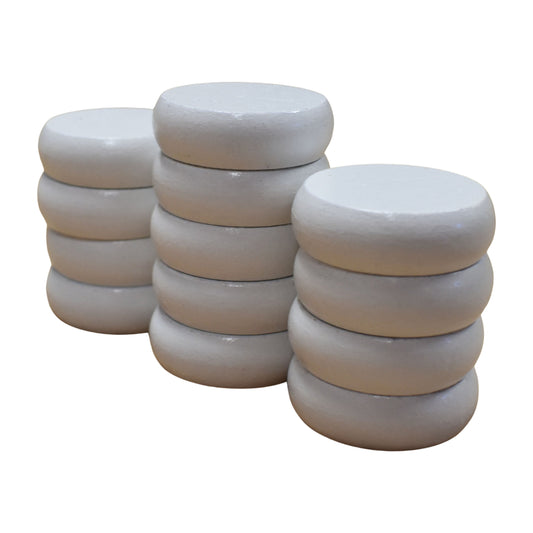 13 White Crokinole Discs (Half Set)